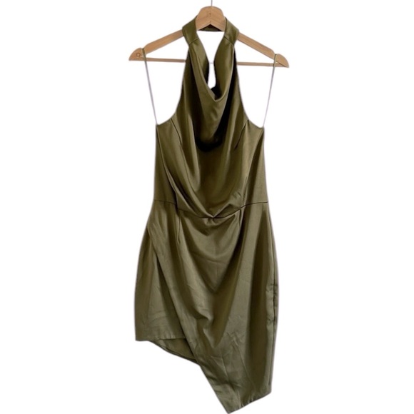 Elliatt Camo Dress‎ Women’s Size Medium Mini Halter Cocktail Khaki Olive Green - Picture 4 of 10